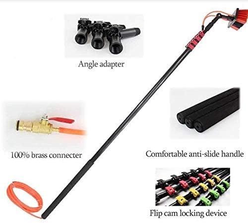 Glass Cleaning Brush Home Water Fed Telescopic Pole Kit Solar Panel Brush Rotating for Photovoltaic PanelSolar Panel Cleaning Brush and Pole Water Fed 3.6-10.8M Telesrod Window Cleaning f