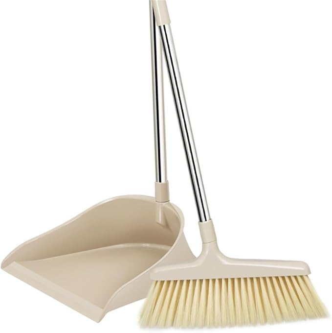 Lightweight Household Broom Dustpan Set Section Pole Plastic Sweep