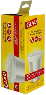 Glad Flat Top Small Garbage Bag 30 Count per Pack - 6 per case.