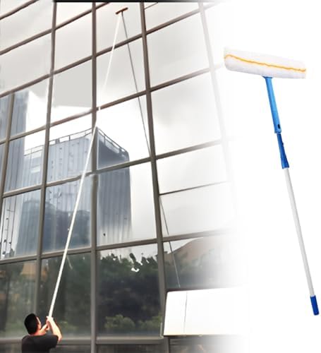 Professional Glass Cleaning Kit with 12m Splicing Pole - Heavy Duty 2-in-1 Window Washer Rod for Small Business High Reach Equipment for Efficient Cleaning