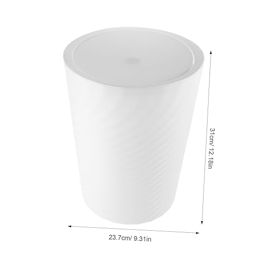 PRETYZOOM Trash Can with Lid Bathroom Wastebasket for Home and Office Sturdy Garbage Container Easy to Clean for Bathroom Kitchen and Bedroom Use