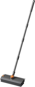3 in 1 Floor Scrub Brush with Telescopic Handle Stiff Bristle &amp Silicone Scraper Shower Scrubber 360° Rotating Scrub Brush for Tile Bathroom Patio Kitchen Wall Deck Tub Cleaning