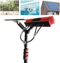 Glass Cleaning Brush Home Water Fed Telescopic Pole Kit Solar Panel Brush Rotating for Photovoltaic Panel30FT Window Cleaning Pole for Water/Hose Fed Window Cleaner Ideal for Cleaning Photo