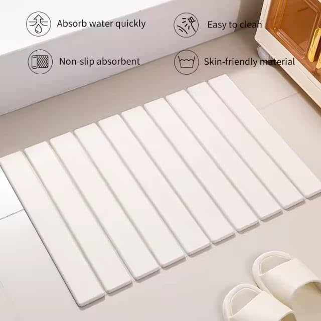Dish Drying Stone Mat | Large Stone Drying Mat for Kitchen Counter | Premium Diatomaceous Earth Mat for Dishes | Non-Slip Kitchen Sink Mat | Fast-Absorbing Eco-Friendly | 23 x 15.5 (Pearl)