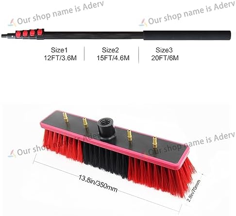 Glass Cleaning Brush Home Water Fed Telescopic Pole Kit Solar Panel Brush Rotating for Photovoltaic Panel3.6-6M Window Cleaning PoleWater Fed Telescopic BrushWindow Cleaner KitExtendable