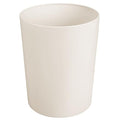 mDesign Round Metal Small 1.7 Gallon Recycle Trash Can Wastebasket Garbage Container Bin for Bathrooms Kitchen Bedroom Home Office - Durable Stainless Steel - Mirri Collection - Cream/Beige