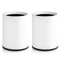 2 Pack - 4 Gallon White Plastic Trash Can/Small Indoor Wastebasket Round Polyethylene Bin for Office Hotel Home School