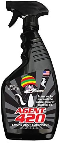 AGENT 420-22 oz Odor Destroying Spray for Eliminating Cigarette Smoke or Most Unwanted Odors In Your House Car or Apartment - Freshen Up The “place” [BLACK GLACIER]