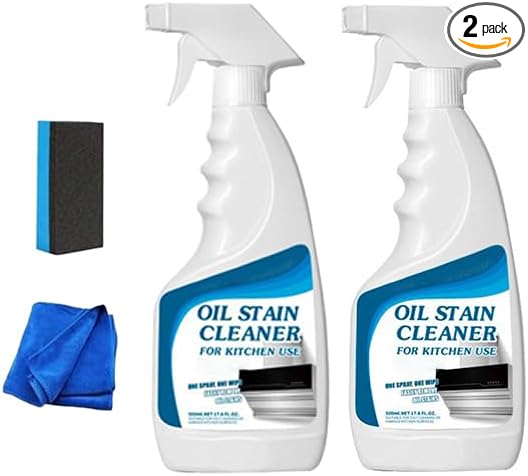 Heavy Oil Stain Cleaner SprayGrease Cleaner Heavy Duty For KitchenLiquido Para Limpiar EstufasPortable Grease Remover Kitchen All-Purpose For Surfaces DegreaserPotsAir FryerCabinetsGrill (2pcs)