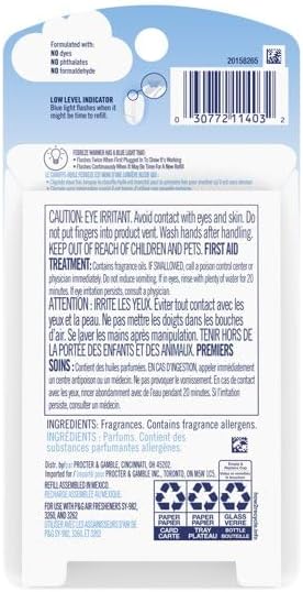 Feb-reze Plug In Air Freshener Odor-Fighting Scented Oil Refill Refresh &amp Energize 1 Refill