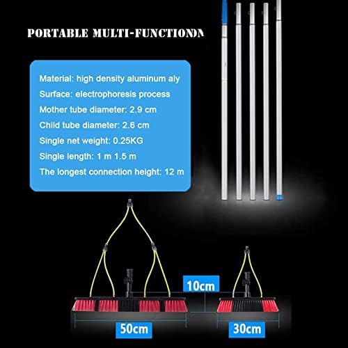 Glass Cleaning Brush Home Water Fed Telescopic Pole Kit Solar Panel Brush Rotating for Photovoltaic PanelWater Fed Telescopic Window Cleaning Pole Kit 5m/16.4ft Extendable Solar Panel Washi