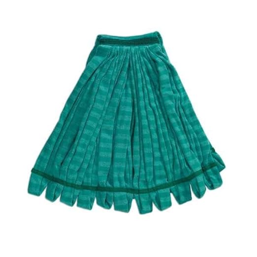 Rubbermaid Commercial Products Web Foot Microfiber Tube Mop Head Replacement Medium Green Heavy Duty Industrial Wet Mop For Floor Cleaning Office/School/Stadium/Lobby/Restaurant