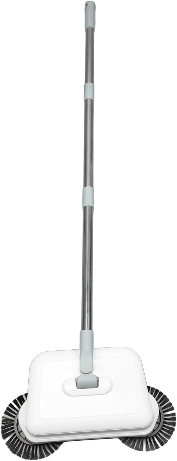 Walfront Hand Push Sweeper Hardwood Floor Mop Cordless Manual Floor Cleaner with 360° Rotation for Home Kitchen Office Lightweight Stainless Steel Handle for Pet Hair Dust