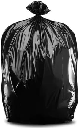 55-60 Gallon Black Garbage Bags – Heavy Duty 1.5 Mil Thick Trash Bags – Bulk Pack 100 Count – Leak &amp Tear Resistant Large Trash Can Liners for Home Office Yard Construction 38X58 Inc