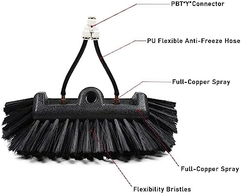 Glass Cleaning Brush Household Water Supply Telescopic Pole Kit Solar Panel Rotating Brush Solar Photovoltaic Panels39.5ft Window Cleaning Rod 6m Roof Cleaning Set Solar Panel C