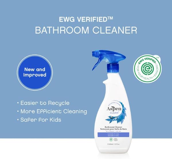 AspenClean | Bathroom Spray Cleaner | Eco-Friendly Cleaner for Hardwood Laminate Stone &amp Ceramic | Non - Toxic | 100% Natural | EWG Verified | Pack of 2