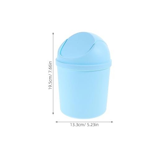 Ciieeo 6pcs Cute Desktop Trash Can - Mini Countertop Garbage Can with Lid - Small Wastebasket - Plastic Storage Bin for Kitchen Home Dressing Office Kids Bedroom