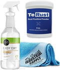 Tenax TeRust Rust Remover 8 oz - Remove Rust Stains Out of Granite and Marble - Easy Oxy Marble &amp Granite Cleaner 32oz - 16x16 Microfiber Cloth - Bundle - 3 Items