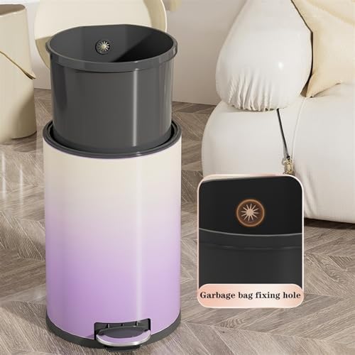 Compost bin Kitchen/Garbage Tall Trash can for Home Kitchen Large Large Capacity Living Room Light Luxury with lid pop-up lid Seam Creative Paper Basket Step Trash can(Deep Green)