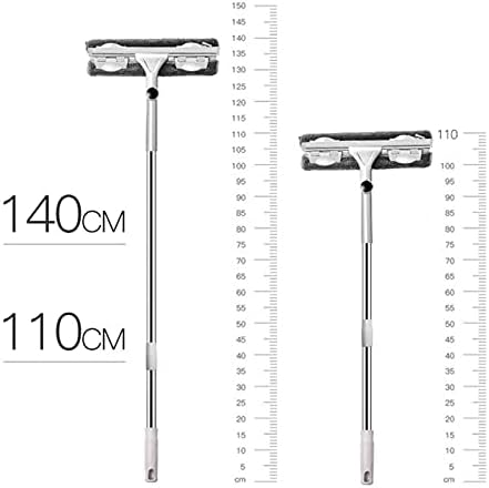 Rotating Glass Cleaning Mop Telescopic High Rise Window Cleaner Silicone Scraper Long Handle Fiber Scrubber