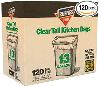 Ruffies Pro 13 gal. Tall Kitchen Bags Wing Ties 120 pk