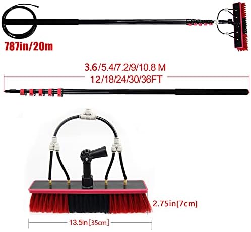 Glass Cleaning Brush Household Water Supply Telescopic Pole Kit Solar Panel Rotating Brush Solar Photovoltaic PanelsWater Fed Pole KitOutdoor Window Cleaner Brush Solar Panel Cle