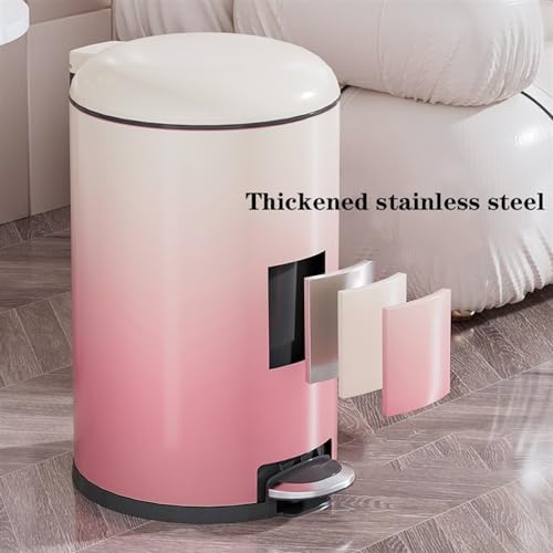 Compost bin Kitchen/Garbage Tall Trash can for Home Kitchen Large Large Capacity Living Room Light Luxury with lid pop-up lid Seam Creative Paper Basket Step Trash can(Deep Green)