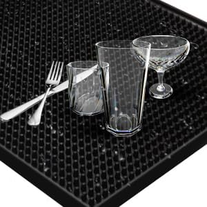 4 Pack Bar Mat Dish Drying Mat Large 31.5in x 12in Rubber Thick Durable Service Bar Mat for Home Kitchen Countertop Mat Espresso Coffee Bar Mat Black