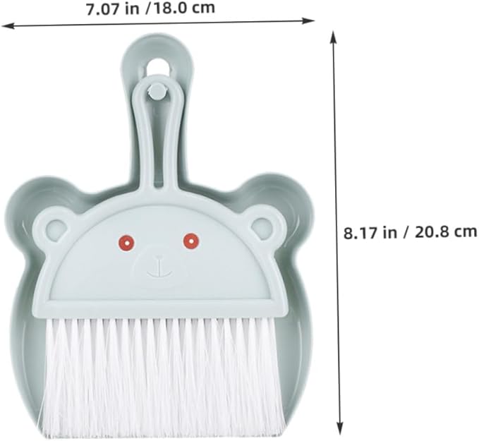 FRCOLOR Mini Broom and Dustpan Set 6pcs Small Hand Broom and Dustpan Combo for Desktop Cleaning Portable Table Cleaner Kit for Pet Waste and Household Use