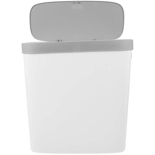 Cabilock Large Press-Type Plastic Trash Can with Lid for Bathroom Kitchen Bedroom Space-Saving Wastebasket for Tissue Food Waste PP Material Suitable for Under Sink Cabinets and Small