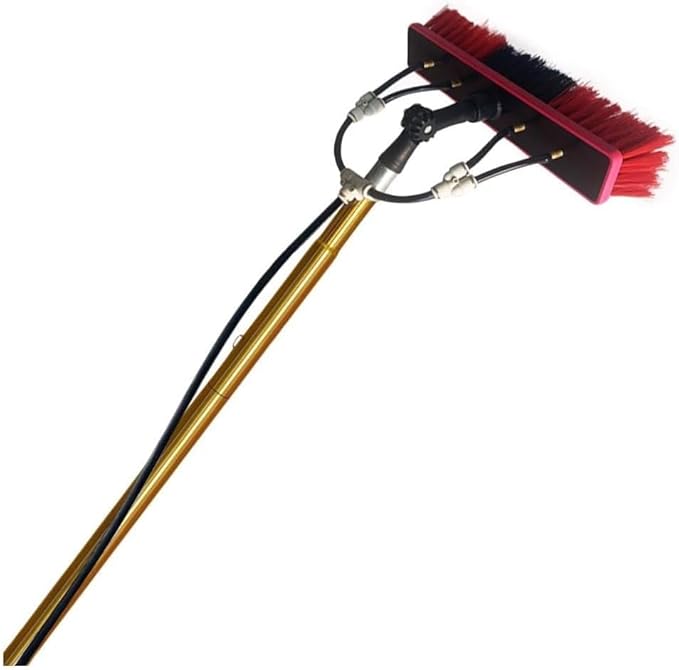 Window Cleaning Pole Outdoor Window Cleaning Pole Water Fed Telescopic Brush Water Fed Pole Kit with Hose Spray Cleaning Photovoltaic and Solar Panels Window Cleaner (Size : 7.2M/24Ft)