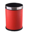 MYtodo Creative 12L Straight Barrel Wastebasket lidless Hotel Bathroom Plastic Trash can (Red)
