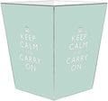 Marye-Kelley WB1764 - Light Blue Keep Calm and Carry On Wastepaper Basket
