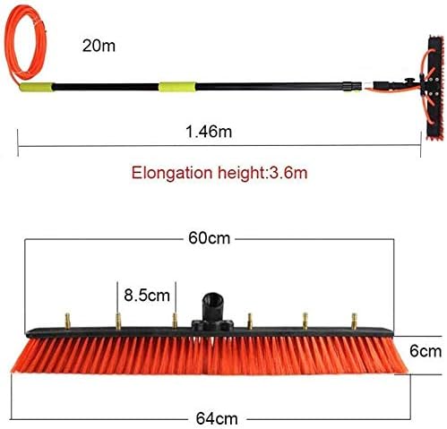 Water Fed Pole Kit Window and Solar Cleaning Pole W/Water Fed Telesbrush/Brush Window and Solar Panel Cleaning Windows Cleaning and Washing Tool/3.6M