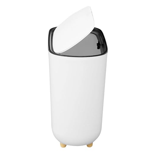 Cabilock Bathroom Trash Can Press Lid Slim Garbage Bin for Kitchen Office and Bathroom Compact Design for Spaces Versatile Wastebasket for Use