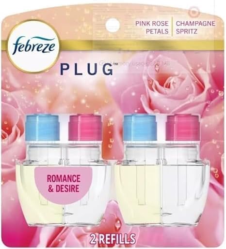 Febreze Plug with Fade Defy Technology Air Freshener - New Limited Edition - (2) of 0.87 fl oz Refills (Romance &amp Desire)
