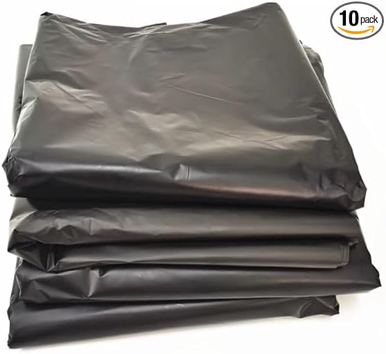 10 Pack Black ESD Anti-static Garbage Can Thick Plastic Bags for Clean Room | Static Control Flat-mouth Opening Anti static EPA 15/20L Trash Bin Polybag for Garbage DisposalSize 500x600mm