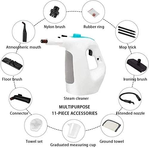 Handheld Steam Cleaner with Extension Hose 9-Piece Accessory Set Chemical-Free Cleaning.(Yellow)
