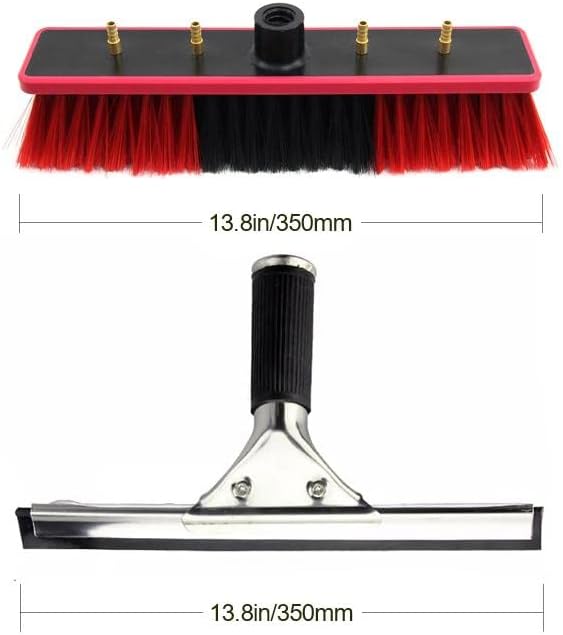 Cleaning Brush Window Cleaning Pole Window Cleaner Kit Water/Hose Fed Pole Brush Equipment (9m/30ft)