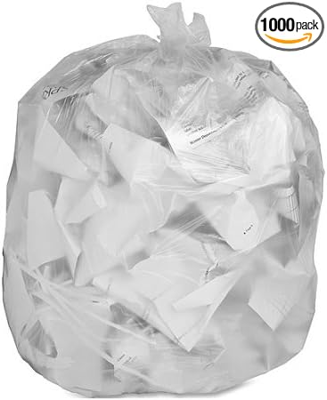 Economy High Density Trash Can Liners Translucent 10 gal 1000 count 14.75 x 10.88 x 3.81 Inches