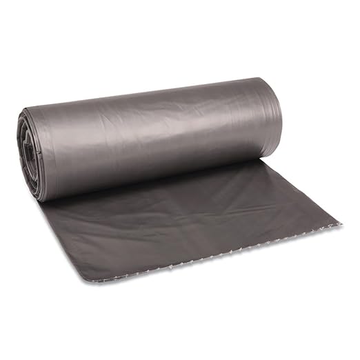 Boardwalk 3858SEH Extra-Extra-Heavy Grade Can Liners 38 x 58 60-Gallon 1.1 Mil Gray (4 Rolls of 25)