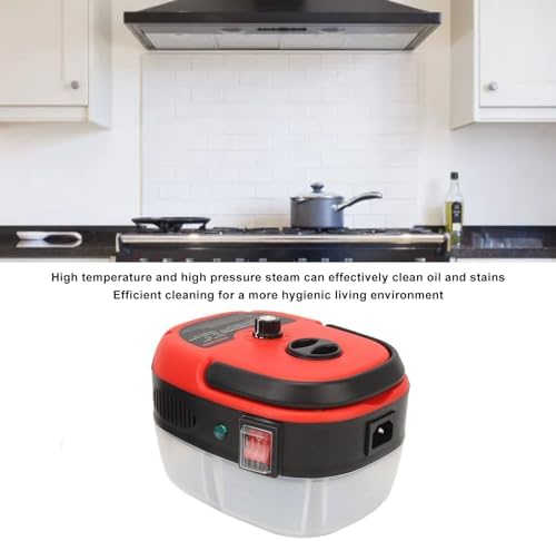 Handheld Steam Cleaner High Temperature High Pressure Steam Cleaner Portable Machine with Brush Heads for Kitchen Furniture Bathroom Car(Red)
