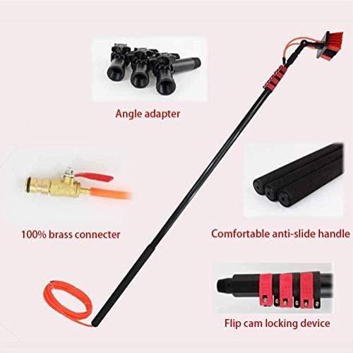 Glass Cleaning Brush Home Water Fed Telescopic Pole Kit Solar Panel Brush Rotating for Photovoltaic Panel3.6-11M Solar Panel Cleaning Brush and Pole Window and Solar Cleaning Rod Window C