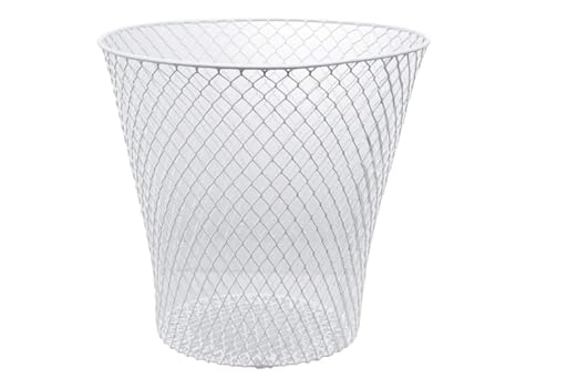 Generic SOL MAR White Wired Mesh Waste Basket 4 Pack 10.75 in Tall (2.72 Gallons = 10.89 Quarts = 10.3 Liters of Volume) Office Classroom Crafts Bathroom Garden Plant Cover Bonus Item Ettec
