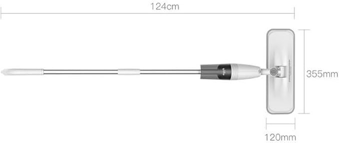 JSEIAJB Water Spray Mop Sweeper Rod Carbon Fiber dust Cloth 360 Rotating Cleaning Cloth 350ml Tank