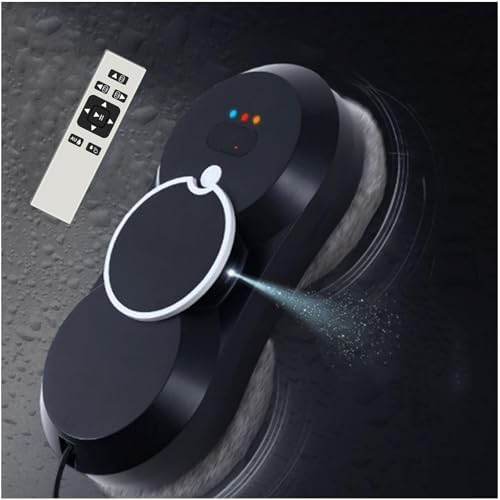 20-Minute Automatic Window Cleaner Robot with Remote Control | Smart Home Glass Cleaning Device with Water Spray | Route Planning &amp Frame Sensing Technology (White)