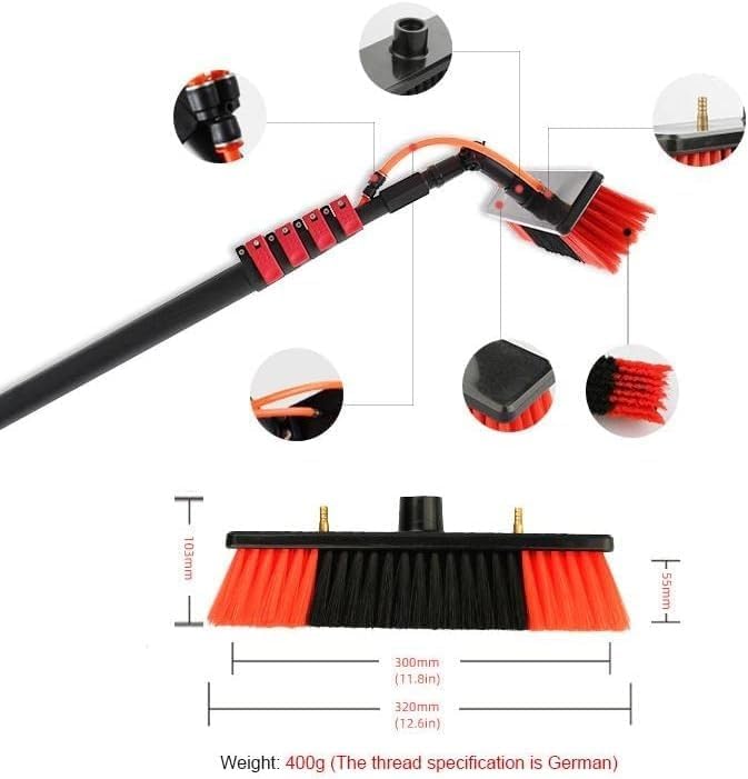 Water Fed Window Cleaning Pole 3.6M-10.8M Water Fed Pole Kit Window and Solar Cleaning Pole W/Water Fed Telescopic Brush Window and Solar Panel Cleaning System Washing Tool (Size : 6M/19.7F