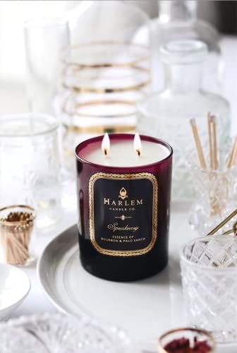 HARLEM CANDLE CO. Speakeasy - Luxury Scented Soy Candle 11 oz - 80-Hour Burn Time | Palo Santo Cardamom Incense Bourbon Tobacco and Patchouli | Scented Candles for Home