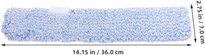 OUNONA Replacement Window Scrubber Pads 4-Pack Reusable Microfiber Cleaning Sleeves for Glass Windows Bathroom Mirrors and Tabletops 14.17X2.75X2.75 Inches