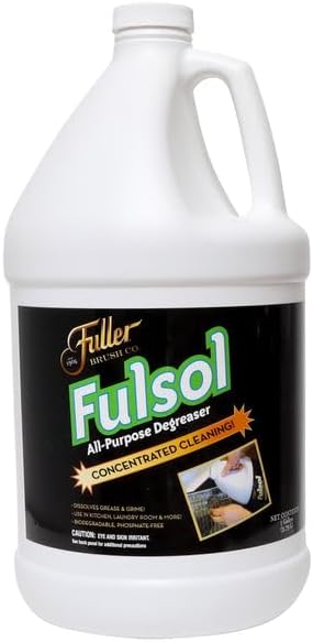 Fuller Brush Fulsol Heavy-Duty Degreaser 6 Gallons – Concentrated All-Purpose Cleaner – Cuts Grease Grime Oil &amp Stains on Tile Glass Laundry Grills – Lemon Scent (Makes 360 Gallons)